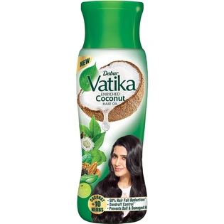 Dabur Vatika Enriched Coconut Hair Oil | Power of Coconut + 10 herbs | 50% hairfall reduction - 150ml