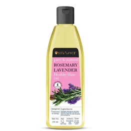 Soulflower Rosemary Lavender Hair Oil For Healthy Hair, Scalp Nourishment, Hair Growth - 100% Pure & Natural Undiluted Cold Pressed Oil, 120Ml