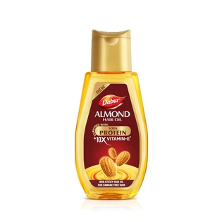 Dabur Almond Hair Oil - 500ml | Provides Damage Protection | Non Sticky Formula | For Soft & Shiny Hair | With Almonds, Keratin Protein, Soya Protein & 10X Vitamin E