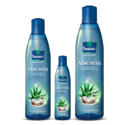 Parachute Advansed Aloe Vera Enriched Coconut Hair Oil, 250ml (Free 75ml) & For Soft & Strong Hair, 400 ml