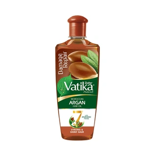 DABUR Vatika Naturals Moroccan Argan Hair Oil with 7 Ayurvedic Herbs, Repairs Damage, Provides Strong and Shiny Hair, 200 ml