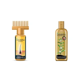 Indulekha Bhringa Hair Oil, 50ml & Bringha Anti Hair Fall Hair Cleanser Shampoo, 340ml