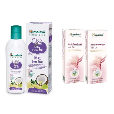 Himalaya Baby Hair Oil 200 ml and Himalaya Herbals Anti Hair Fall Hair Oil, 200ml