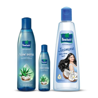 Parachute Advansed Aloe Vera Enriched Coconut Hair Oil, 250ml (Free 75ml) And Parachute Advansed Jasmine Coconut Hair Oil, 500ml