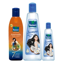 Parachute Advansed Jasmine, Coconut Hair Oil - 400 ml with Free 90 ml pack and Parachute Advansed Ayurvedic Coconut Hair Oil, Hair Oil, Controls Hairfall and 7 Major Hair Problems, 300 ml