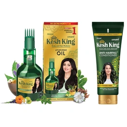 Kesh King Ayurvedic Anti Hairfall Hair Oil, 300ml & Kesh King Scalp and Hair Medicine Anti-Hairfall Conditioner, 200 ml