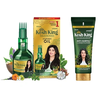 Kesh King Ayurvedic Anti Hairfall Hair Oil, 300ml & Kesh King Scalp and Hair Medicine Anti-Hairfall Conditioner, 200 ml