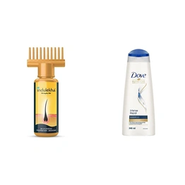 Indulekha Bhringa Hair Oil, 100ml And Dove Intense Repair Shampoo, 340ml