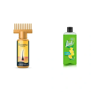 Indulekha Bhringa Hair Oil, 100ml And Liril Lemon and Tea Tree Oil Body Wash, 250 ml