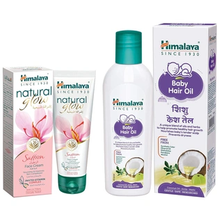 Himalaya Baby Hair Oil 200 ml(1 Count) & Himalaya Herbals Natural Glow Fairness Cream, 50gm