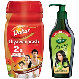 Dabur Chyawanprash : 2X Immunity, helps build Strength and Stamina – 950g & Amla Hair Oil - for Strong, Long and Thick hair - 550 ml