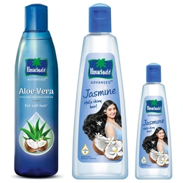 Parachute Advansed Aloe Vera,Enriched Coconut Hair Oil,For Soft & Strong Hair, 400 ml & Parachute Advansed Jasmine, Coconut Hair Oil,400 ml with Free 90 ml pack