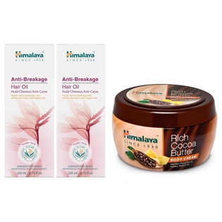 Himalaya Rich Cocoa Butter Body Cream, 200ml And Himalaya Herbals Anti Hair Fall Hair Oil, 200ml