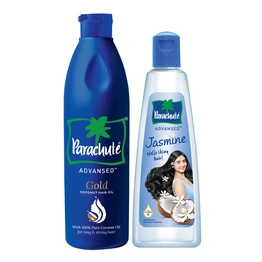 Parachute Advansed Jasmine Coconut Hair Oil, 300ml & Gold Coconut Hair Oil with Vitamin E, For Long, Strong & Gorgeous Hair, 400ml