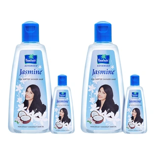 Parachute Advansed Jasmine, Non Sticky Coconut Hair Oil, For Shiny & Strong Hair, 400 ml (Pack of 2) with Free 90 ml