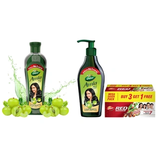 Dabur Red Paste - India's No.1 Ayurvedic Paste,800g (200gm*4) & Amla Hair Oil - for Strong, Long and Thick hair - 550 ml & Amla Hair Oil for Strong, Long and Thick Hair -450ml