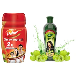 Dabur Chyawanprash : 2X Immunity, helps build Strength and for Stamina – 950g & Dabur Amla Hair Oil for Strong, Long and Thick Hair -450ml