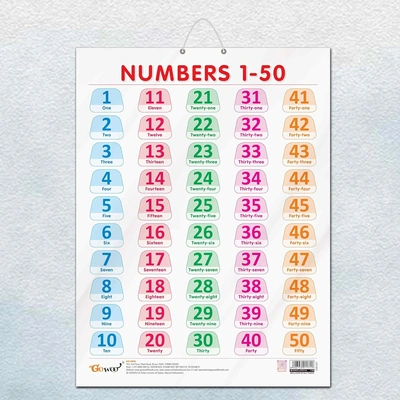 NUMBER 1 -50 CHART GLOSS LAMINATED |Counting Adventures: Laminated Number Chart 1-50 Hardcover