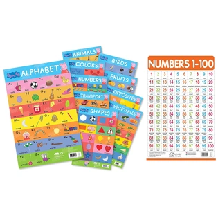 My First Early Learning Charts & Numbers 1-100 - My First Early Learning Wall Chart Product Bundle