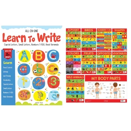 Early Learning Educational 10 Charts Boxset for Kids & All in one - Learn to write Product Bundle