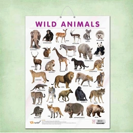 WILD ANIMALS CHART GLOSS LAMINATED |Roar into the Jungle: Engage Young Minds with a Vibrant Gloss Laminated Chart Hardcover