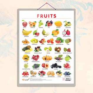 FRUITS CHART HARD LAMINATED | Fruitful Discoveries: Hard Laminated Fruits Chart for Healthy Learning Hardcover