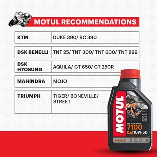 Motul 7100 4T 10W-50 API SN Fully Synthetic Petrol Engine Oil for Bikes (1.5 L)