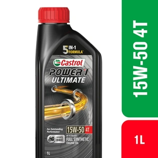 Castrol POWER1 ULTIMATE 15W-50 4T Full Synthetic Engine Oil for Bikes 1L