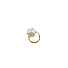 Vinayak REAL PEARLS Gold Nose Stud (3 mm)