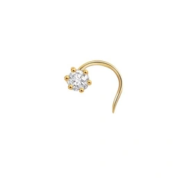 Vinayak Single Gems Cubic Zirconia Gold Nose Stud (3 mm)