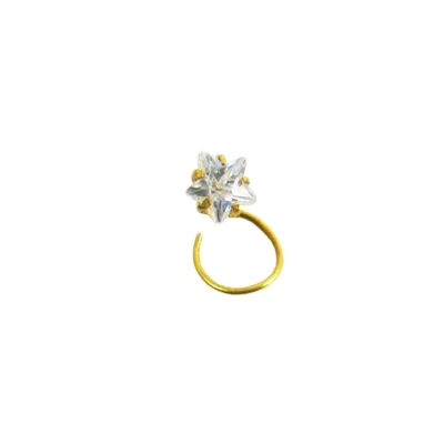 VINAYAK STAR CUBIC ZIRCONIA GOLD NOSE STUD (2 MM)