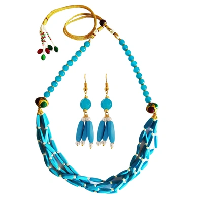 Rajwada Necklace Collection with Earrings (Turquoise)