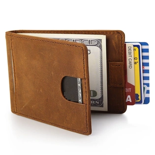 Leather Money Clip Wallet