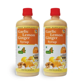 SKSB GLG4 Garlic Lemon Ginger Apple Cider Vinegar Syrup / Herbal Heart Care Drink - WITHOUT HONEY - 525 ml (Pack Of 2)