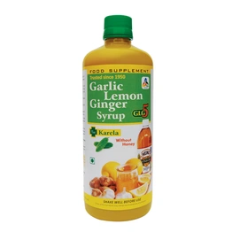 SKSB GLG5 Plus Karela (Bitter Gourd) Garlic lemon Ginger Apple Cider Vinegar Karela Turmeric Herbal Health Drink / Syrup for Diabetes - WITHOUT HONEY - 525 ml