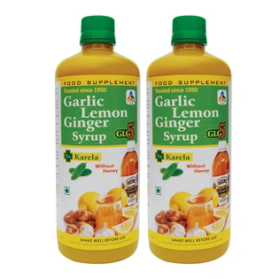 SKSB GLG5 Plus Karela (Bitter Gourd) Garlic lemon Ginger Apple Cider Vinegar Karela Turmeric Herbal Health Drink / Syrup for Diabetes - WITHOUT HONEY - 525 ml (Pack Of 2)