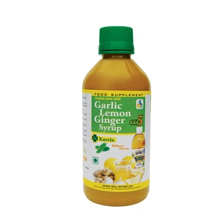 SKSB GLG5 Plus Karela (Bitter Gourd) Garlic lemon Ginger Apple Cider Vinegar Karela Turmeric Herbal Health Drink / Syrup for Diabetes - WITHOUT HONEY - 225 ml