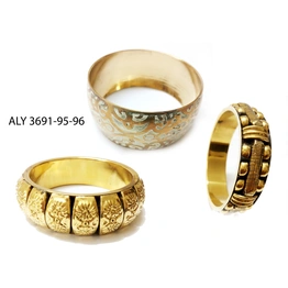 (Pack of 100 Boxes) Assorted Indian Hand Embossed Golden Bangle Set for all working ladies