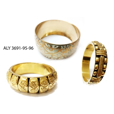 (Pack of 100 Boxes) Assorted Indian Hand Embossed Golden Bangle Set for all working ladies