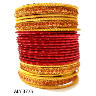 (Pack of 360 Boxes) Carved Red Lovely Bangle Set - Made in India