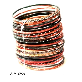 (Pack of 360 Boxes) Mix Red Black Indian Fashion style Costume Bangle Set