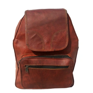 Desert Town Unisex Genuine Leather 4 Ltr. Vintage Brown Basic Multi-Purpose Backpack 12X16