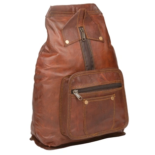 Desert Town Unisex Genuine Leather 4 Ltr. Vintage Brown Traveling Backpack 8X10