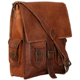 Desert Town Unisex Genuine Leather 16 Ltr. Vintage Brown Laptop Backpack 12X16"-(BP115)