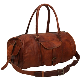 Desert Town Unisex Genuine Leather 27 Ltr. Vintage Brown Sports & Gym Duffel Bag 20X9