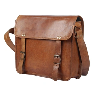 Desert Town Unisex Genuine Leather 7 Ltr. Vintage Brown I pad Messenger Bag 13X10