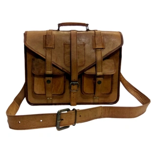 Desert Town Unisex Leather 9 Ltr. Vintage Brown Laptop Messenger Bag 15X11