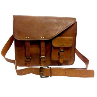 Desert Town Unisex Leather 11 Ltr. Vintage Brown Laptop Messenger Bag 15X11