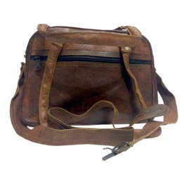 Desert Town Unisex Leather 8 Ltr. Vintage Brown Casual Messenger Bag 13X9"-(MESS149)