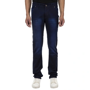 Pitchers Men's Dark Blue Tint Cross Pocket Cotton Lycra(Stretchable)PJ031 denim Jeans Pant